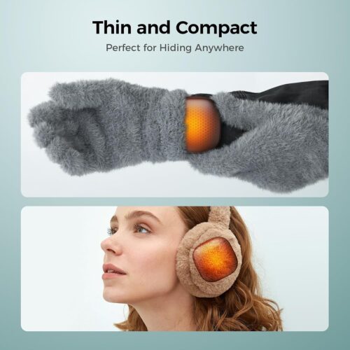 Pocket Size Hand Warmers Rechargeable 2 Pack, AI Smart Chips 3 Levels Heating Ultrathin Electric Handwarmers with 4000mAh, Portable Electric Hand Warm... - Image 6