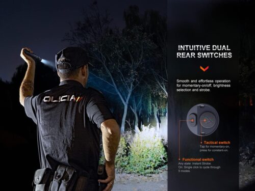 Fenix PD36R Pro High Lumen Tactical Flashlight, 2800 Lumen Dual Rear Switches USB-C Rechargeable with Battery and Lumentac Organizer - Image 4