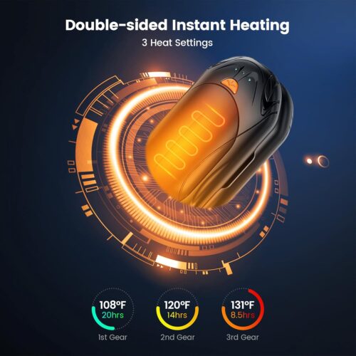 AI Hand Warmers Rechargeable 2 Pack,6000mAh Rechargeable Hand Warmer,20Hrs Long Heating Electric Hand Warmer,Portable Pocket Heater,Pocket Size Hand W... - Image 5