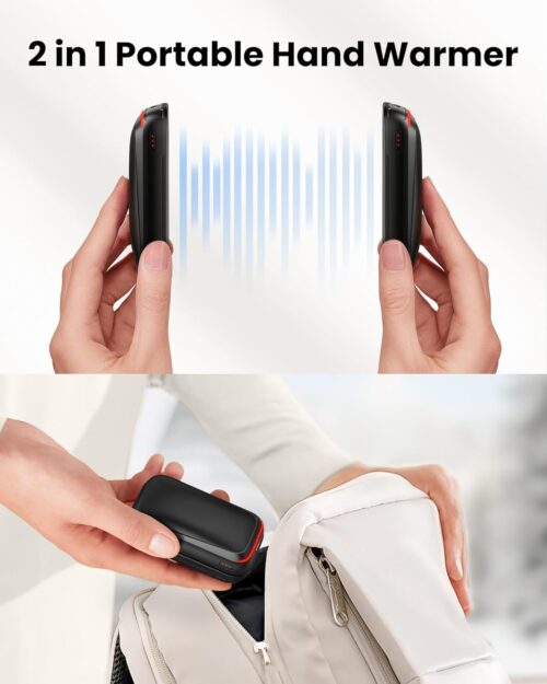 Gaiatop Rechargeable Hand Warmers, Electric Portable Pocket Heater, Reusable Handwarmers, 2 in 1 Hot Hands Gifts for Men Women Boys Girls Kids Raynaud... - Image 4