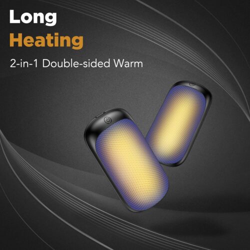 2 Pack Hand Warmers Rechargeable, Portable Electric Hand Warmers Reusable, USB 2 in 1 Handwarmers, Outdoor/Indoor/Warm Gifts for Men Women Kids - Image 4