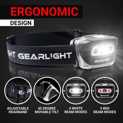 GearLight USB Rechargeable Headlamp Flashlight - S500 Running, Camping, and Outdoor LED Headlight Camping Headlamps - Head Lamp Light for Adults, Kids... - Image 5